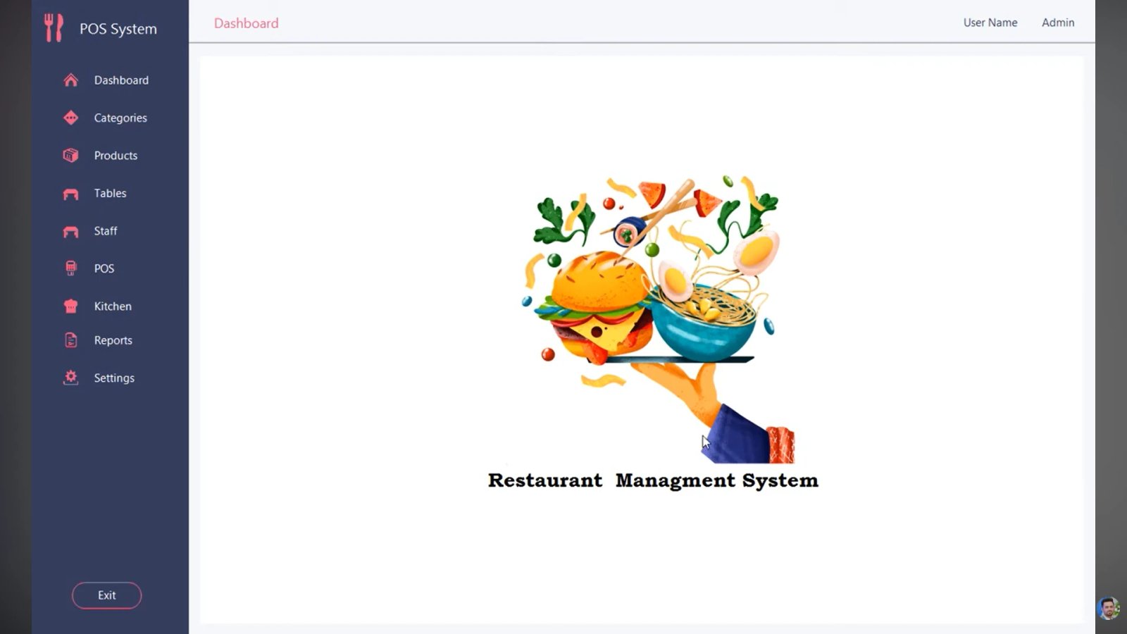 Cafe and Restaurant Management System screenshot